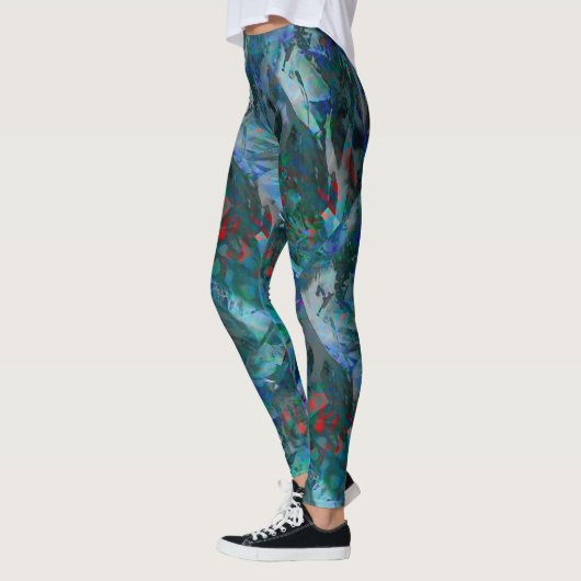 Blue Ocean Flows Abstract Leggings - v2 (Links)