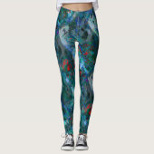 Blue Ocean Flows Abstract Leggings - v2 (Voorkant)