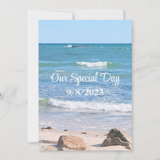 Blue Ocean Foto Strand Outdoor Bruiloft Kaart