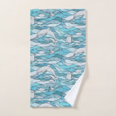 Blue Ocean Glas in lood Dolphins Bad Handdoek (Handdoek)
