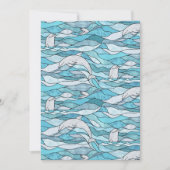 Blue Ocean Glas in lood Dolphins Bedankkaart (Voorkant)