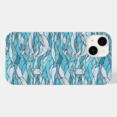 Blue Ocean Glas in lood Dolphins Case-Mate iPhone Case (Achterkant (horizontaal))