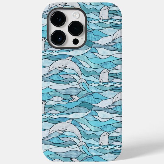 Blue Ocean Glas in lood Dolphins Case-Mate iPhone Case (Achterkant)
