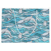 Blue Ocean Glas in lood Dolphins Groot Cadeauzakje (Achterkant)