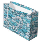 Blue Ocean Glas in lood Dolphins Groot Cadeauzakje (Voorkant Gekanteld)