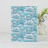 Blue Ocean Glas in lood Dolphins Kaart (Staand voorkant)