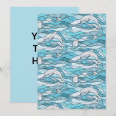 Blue Ocean Glas in lood Dolphins Kaart (Voorkant / Achterkant)