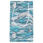Blue Ocean Glas in lood Dolphins Klein Cadeauzakje (Voorkant)