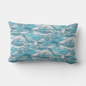 Blue Ocean Glas in lood Dolphins Kussen (Achterkant)