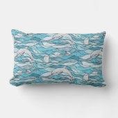 Blue Ocean Glas in lood Dolphins Kussen (Voorkant)