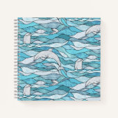 Blue Ocean Glas in lood Dolphins Notitieboek (Voorkant)