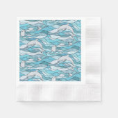 Blue Ocean Glas in lood Dolphins Servet (Voorkant)