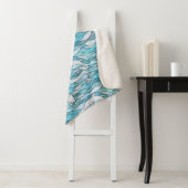 Blue Ocean Glas in lood Dolphins Sherpa Deken (In situ)