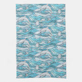 Blue Ocean Glas in lood Dolphins Theedoek (Verticaal)