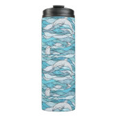 Blue Ocean Glas in lood Dolphins Thermosbeker (Voorkant)