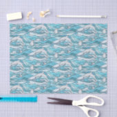Blue Ocean Glas in lood Dolphins Tissuepapier (Craft)