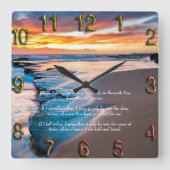 Blue Ocean Gold Christelijk Faith Vierkante Klok (Voorkant)