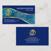 Blue Ocean Gold Waves Marine Game Vist Visitekaartje (Voorkant / Achterkant)