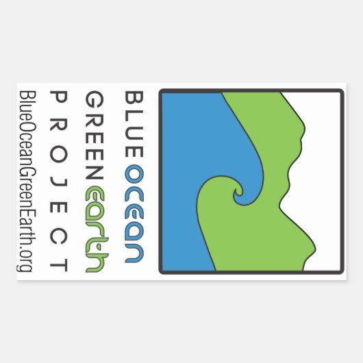 Blue Ocean Green Earth Project Rechthoek Sticker (Voorkant)