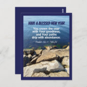 Blue Ocean Happy New Year Christelijk Faith Briefkaart (Voorkant / Achterkant)