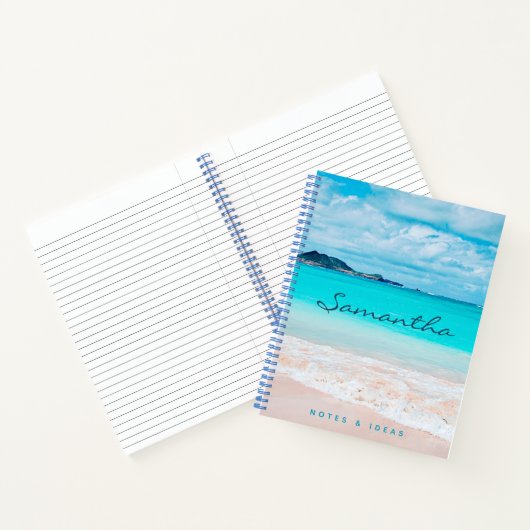 Blue Ocean Hawaii Tropical Sandy Beach Notitieboek (Binnen)
