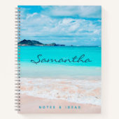 Blue Ocean Hawaii Tropical Sandy Beach Notitieboek (Voorkant)