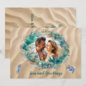 Blue Ocean krans Kerstmis fotokaart Notitiekaartje (Voorkant / Achterkant)