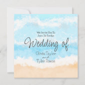 Blue Ocean Kustbruiloft Elegant Kaart (Voorkant)