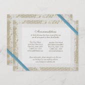 Blue Ocean Lace en Burlap Routebeschrijving Informatiekaartje (Voorkant / Achterkant)