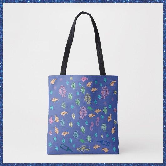 Blue Ocean Marine Life Thema Tote Bag