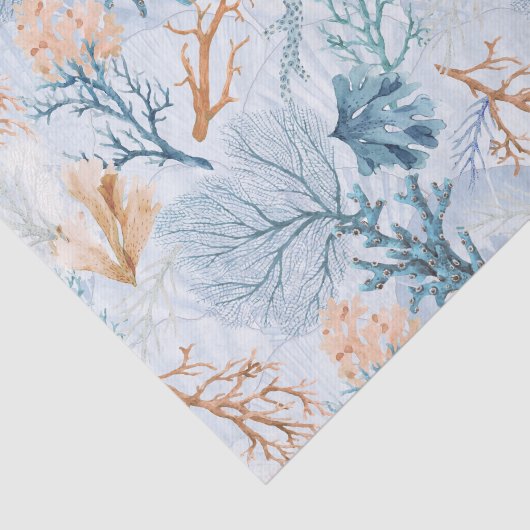 Blue Ocean Marine Zee Koraal Tissuepapier (Detail)