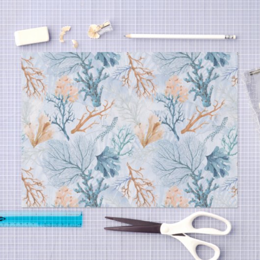 Blue Ocean Marine Zee Koraal Tissuepapier (Craft)