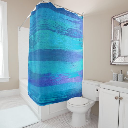 BLUE OCEAN NAVY STROKES EMERALD MODERN DOUCHEGORDIJN (In situ)