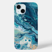 Blue Ocean Paint Giet Abstracte vloeibare esthetie Case-Mate iPhone Case (Achterkant)
