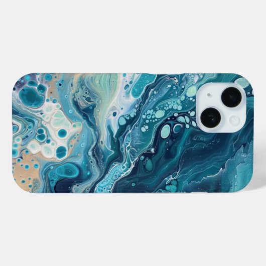 Blue Ocean Paint Giet Abstracte vloeibare esthetie Case-Mate iPhone Case (Achterkant (horizontaal))