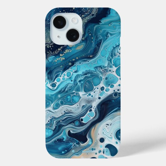 Blue Ocean Paint Giet Abstracte vloeibare esthetie Case-Mate iPhone Case (Achterkant)
