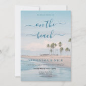 Blue Ocean Palm Tree Beach Wedding Kaart (Voorkant)