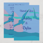 Blue Ocean Paradise thema bruiloft Kaart (Voorkant / Achterkant)