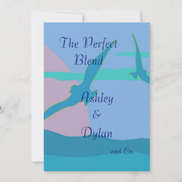 Blue Ocean Paradise Theme Blended Family Wedding Kaart
