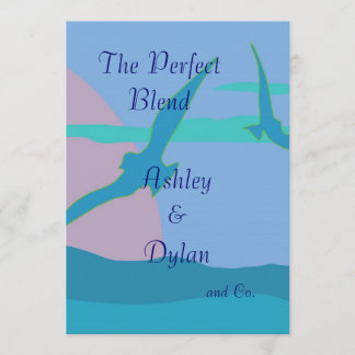 Blue Ocean Paradise Theme Blended Family Wedding Kaart