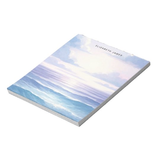Blue Ocean Pastel Waterverf gelaagd Ombre Notitieblok (Linkerzijde)