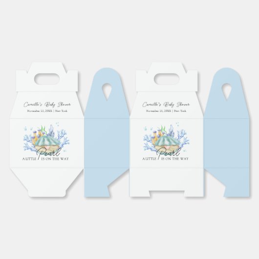 Blue Ocean Pearl onder het Zeeen Baby shower Bedankdoosjes (Ongevouwen)