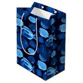 Blue Ocean Reef Fish Waterverf Design Medium Cadeauzakje (Achterkant Gekanteld)