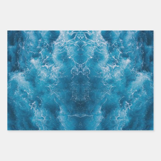 Blue Ocean Rippling Waves inpakpapier (Voorkant 3)
