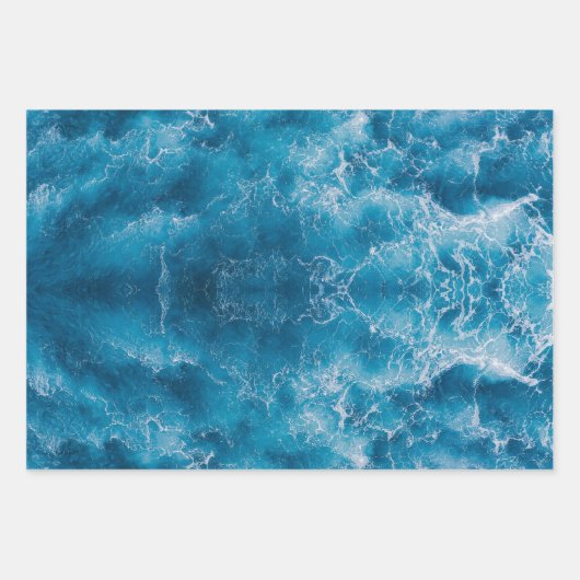 Blue Ocean Rippling Waves inpakpapier (Voorkant 2)