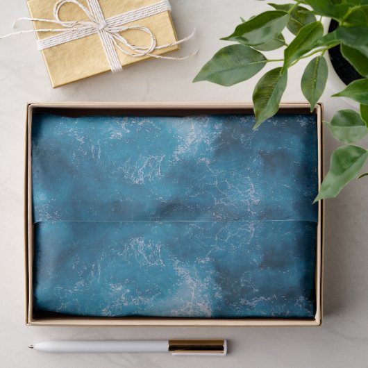 Blue Ocean Rippling Waves Tissue Paper Tissuepapier (Geschenk)