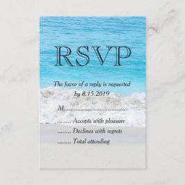 Blue Ocean Sand Wave Bruiloft RSVP