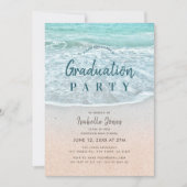 Blue Ocean & Sandy Beach Afstuderen Kaart (Voorkant)