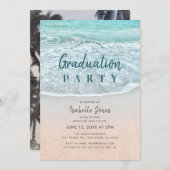 Blue Ocean & Sandy Beach Afstuderen Kaart (Voorkant / Achterkant)