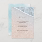 Blue Ocean & Sandy Beach Bruiloft Details Kaart (Voorkant / Achterkant)